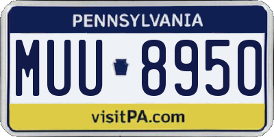 PA license plate MUU8950