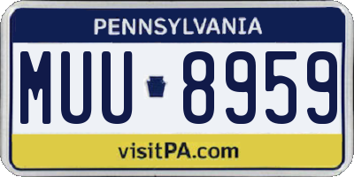 PA license plate MUU8959