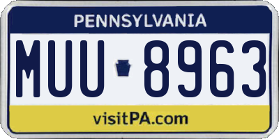 PA license plate MUU8963