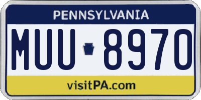 PA license plate MUU8970