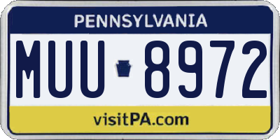PA license plate MUU8972