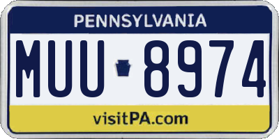 PA license plate MUU8974