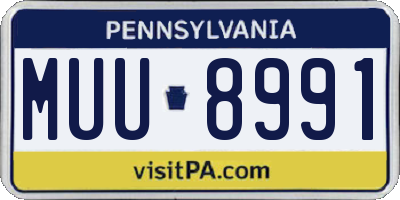 PA license plate MUU8991