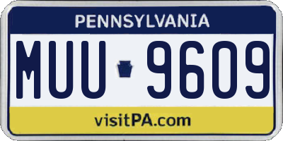 PA license plate MUU9609