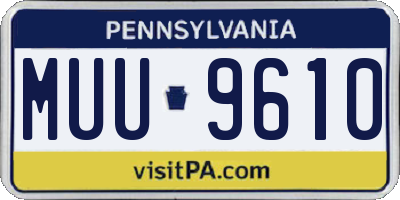 PA license plate MUU9610