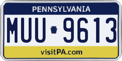 PA license plate MUU9613