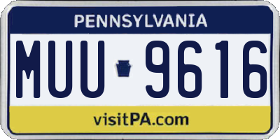 PA license plate MUU9616