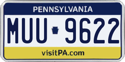 PA license plate MUU9622
