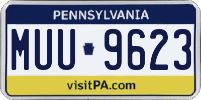 PA license plate MUU9623