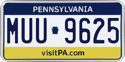 PA license plate MUU9625