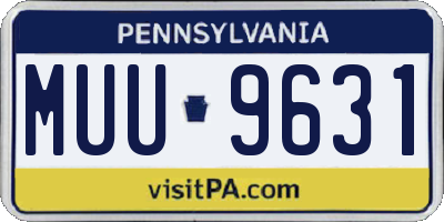 PA license plate MUU9631