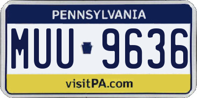 PA license plate MUU9636
