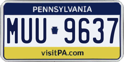 PA license plate MUU9637