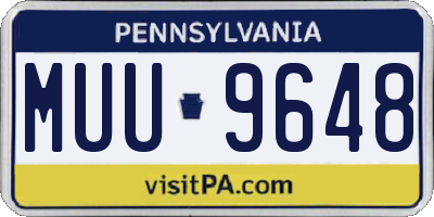 PA license plate MUU9648