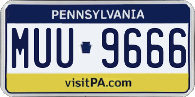 PA license plate MUU9666