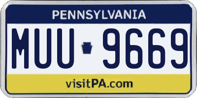 PA license plate MUU9669