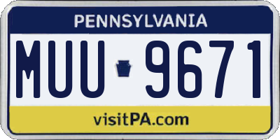 PA license plate MUU9671