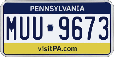 PA license plate MUU9673