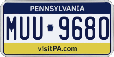 PA license plate MUU9680