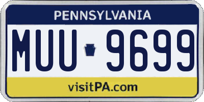 PA license plate MUU9699