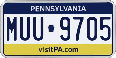 PA license plate MUU9705