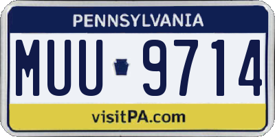 PA license plate MUU9714