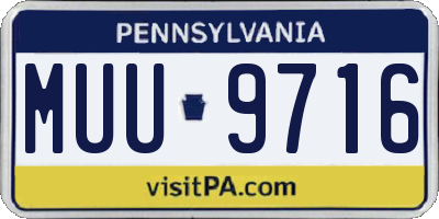 PA license plate MUU9716
