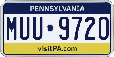 PA license plate MUU9720