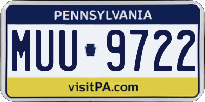 PA license plate MUU9722