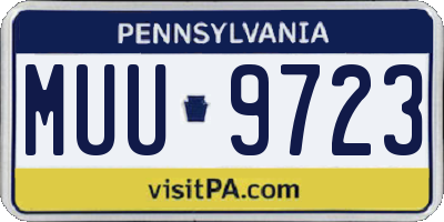 PA license plate MUU9723