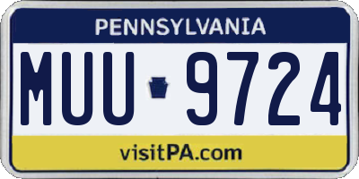 PA license plate MUU9724