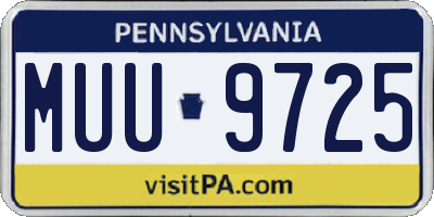 PA license plate MUU9725