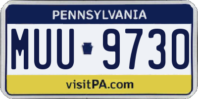 PA license plate MUU9730