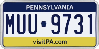 PA license plate MUU9731