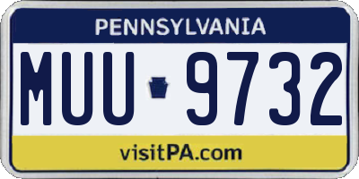 PA license plate MUU9732