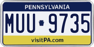 PA license plate MUU9735