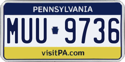 PA license plate MUU9736