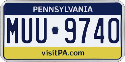 PA license plate MUU9740