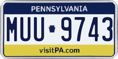 PA license plate MUU9743