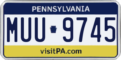 PA license plate MUU9745