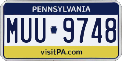 PA license plate MUU9748