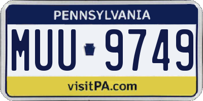 PA license plate MUU9749