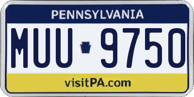 PA license plate MUU9750