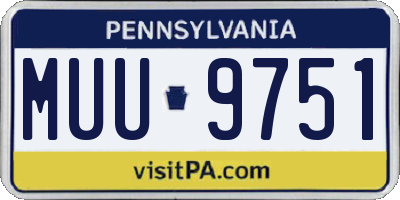 PA license plate MUU9751