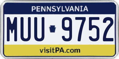 PA license plate MUU9752