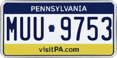 PA license plate MUU9753
