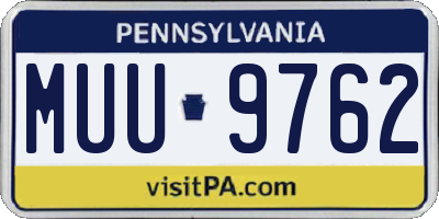 PA license plate MUU9762