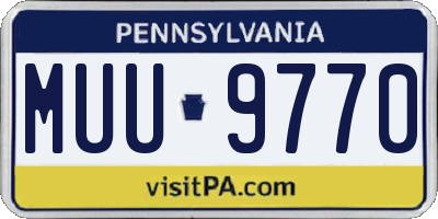 PA license plate MUU9770