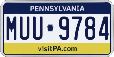 PA license plate MUU9784