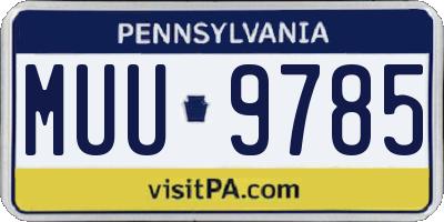 PA license plate MUU9785